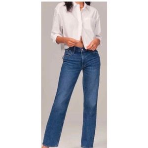 Abercrombie & Fitch Blue Wash ultra high rise 90s Straight Jean Size 29-8